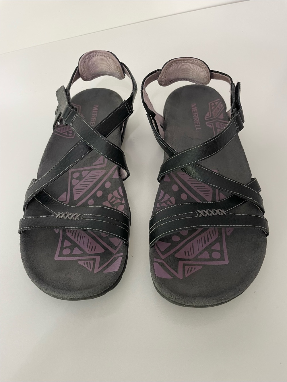 MERRELL Keepsake Leather Strappy Hiking Sandals Purple Womens 9 Gorpcore Outdoor